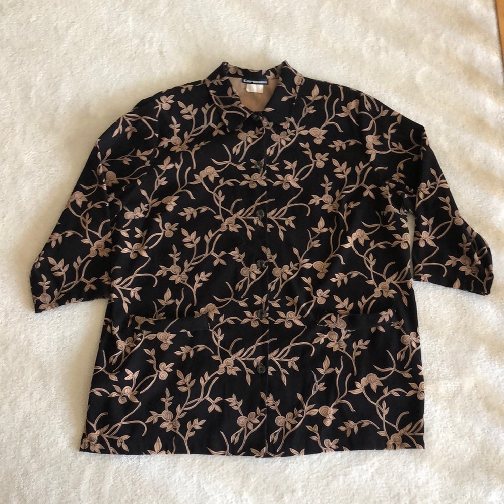 Vintage 90’s Plus sized golden floral chore coat